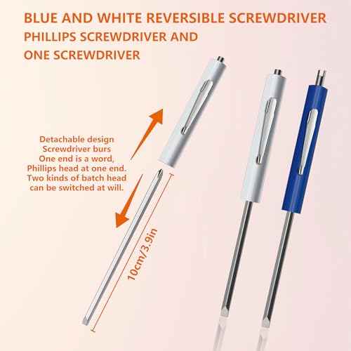 4pcs Pocket Screwdriver Set with 1 Synthetic Leather Case, Removable Screwdriver Pen, Magnetic Slotting, Valve Core Tool Mini Screwdriver with Dual Bits.