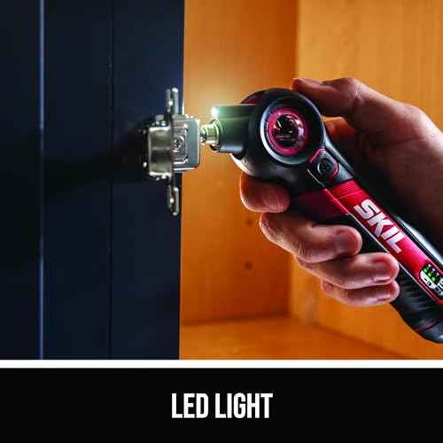 SKIL Twist 2.0 Rechargeable 4V Screwdriver with Pivoting Head, Torque Setting, USB-C Charging Cable, 28 PC Bit Set & Carrying Case- SD5619-02