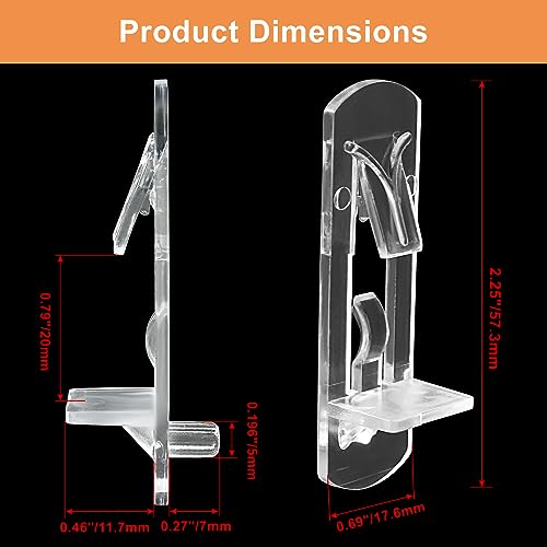 Plastic Locking Shelf Pins 20 Pcs 5mm (3/4 inch) Clear Fits 20mm Thick Shelves
