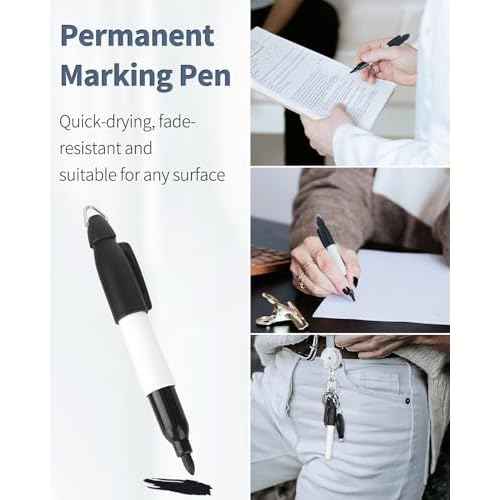 Uniclife Mini Keychain Flashlights & Permanent Marker Pens Nurse Badge Lights Portable 12 Lumen Battery Powered LED Torches for Nurse Doctor Office School Hospital and Camping, 12 PCS