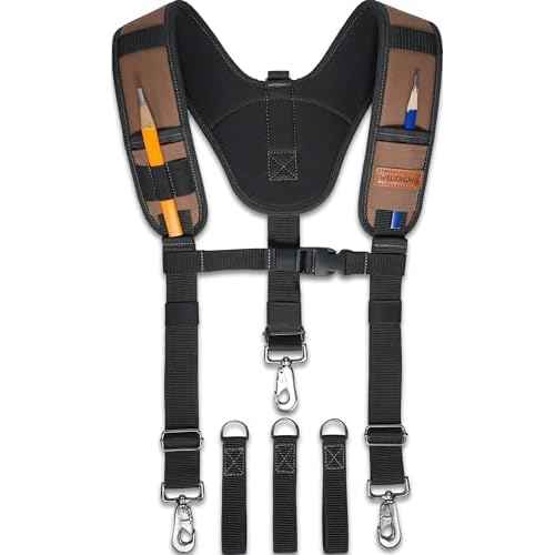 WELKINLAND Heavy Duty Tool Belt Suspender, Comfy Padded Tool Belt Suspenders, RipStop Construction Tool Belts Suspender, Fully-Adjustable Tool Belts Suspenders For Men, Carpenter Belt Suspender