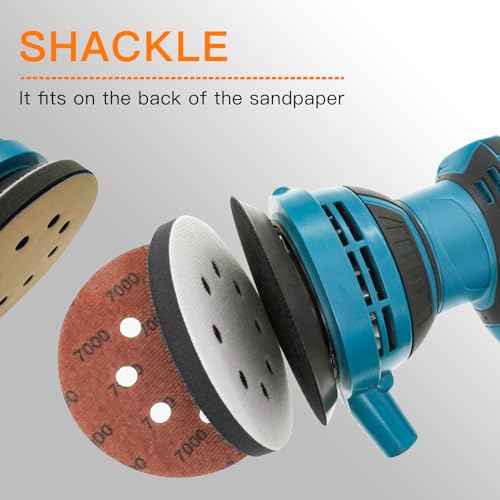 6 Pack 5 Inch 8 Holes Interface Pad, 5¡± Orbital Sander Foam Pad for in Sander, Hook and Loop Soft Sponge Cushion Buffing Sanding Disc Backing Pads (Set of 6)