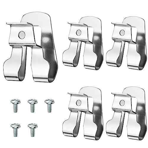 5 Pcs Belt Clip for Ryobi, Drill Clip for Ryobi and Ridgid 18 volt Tools 633586002 636181001 Replacement Part Stainless Steel Driver Hook with Screws for Tool Belt