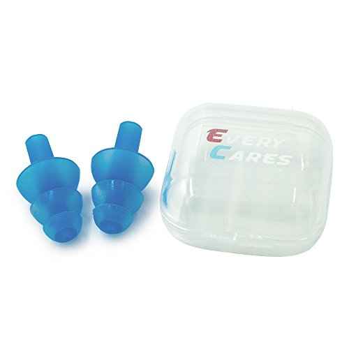 Silicone Swimming Earplugs, 6 Pairs, Comfortable, Waterproof, Ear Plugs Swimming Showering Case
