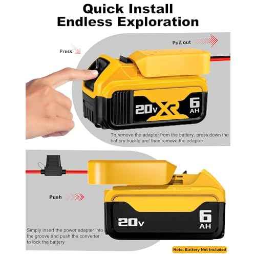2 Pack 20V Adapter for Dewalt Battery Adapter Compatible with Power Wheels Battery Conversion Upgrade Kit for DIY Rc Car Toys, Robotics and Rc Truck with 30A Fuses Wire Terminals 12AWG Wire