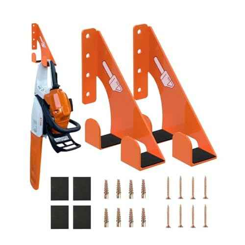 Chainsaw Holder -2 Pack- 180LB Heavy-Duty Alloy Steel Wall Mount Set, Chainsaw Accessories, Universal Fit for Stihl, Husqvarna, Echo Saws, Rust-Proof & Space-Saving Design (Garage, Workshop)