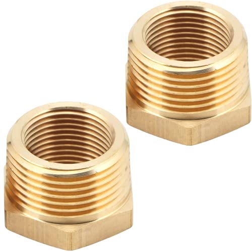 CX WONDERLAND Brass NPT Male x Female Pipe Reducer Bushing 1" x 3/4" - Leak-Resistant Plumbing Fitting