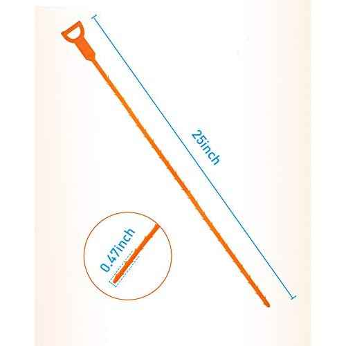 25 Inch Snake Drain Clog Remover Tool, 6PCS Hair Drain Cleaner Tool, Hair Cather Shower Drain Tool, Drain Auger hair Cleaning Tool for Shower Kitchen Sink Bath Tub Bathroom