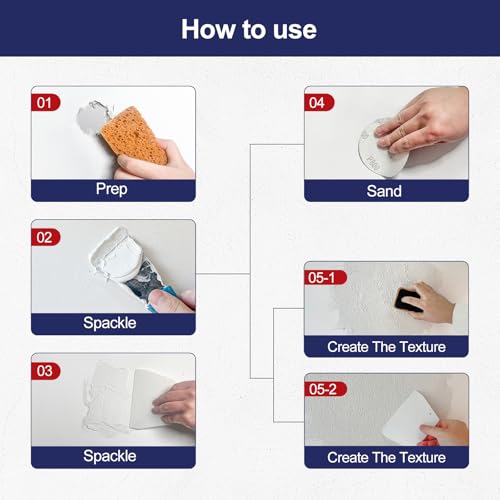 Boncart 8.6oz Drywall Repair Kit 8-in-1 All-in-One Patch & Priming Set with Tools