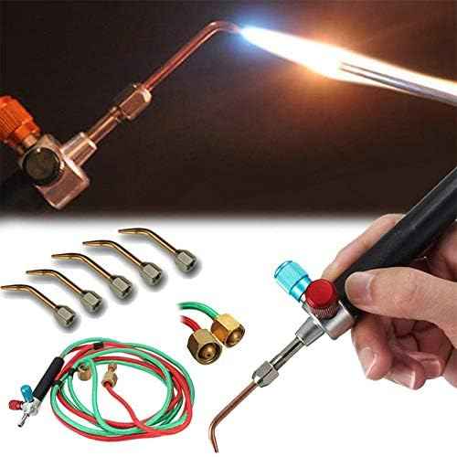 Jewelry Micro Mini Gas Little Torch with 5 Tips Welding Soldering Torches kit Oxygen & Acetylene Torch Kit Metal Cutting Torch Kit Portable Cutting Torch Set Welder Tools