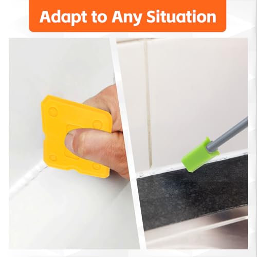 15 PCS Silicone Caulking Tool Kit, Tight Area Sealant Silicone Caulking Finishing Tools, Sealant Finishing Tools for Bathroom, Kitchen, Window, Floor, Sink Joint Caulk Removal