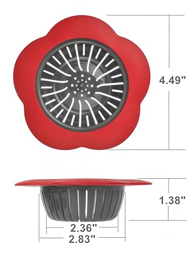 Silicone Sink Drain Strainer 4-Pack for Kitchen | Food Debris Filter