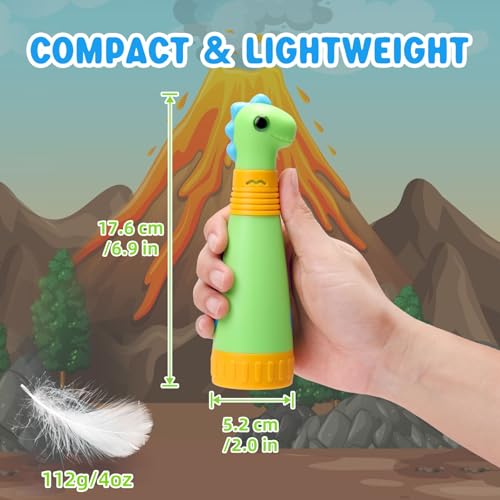 COSOOS Rechargeable Dinosaur Flashlight for Kids, Roar Mode, Kids Flashlight, Outdoor Camping Gear Accessories, Birthday Gift Halloween Lights for Kids Boys Girls