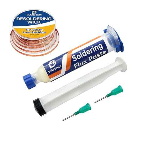 Desoldering Wick and Soldering Flux Paste for Electronics Repair, No Clean Flux(10CC), Solder Removal Kit