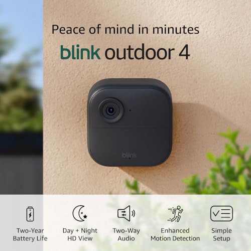 Blink Outdoor 4 Wireless Security Camera System with 3 Cameras, 2-Year Battery Life, 1080p HD Night Vision & Two-Way Audio