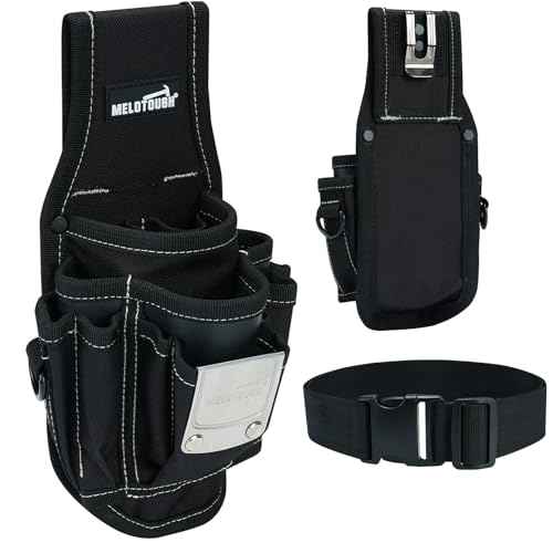 MELOTOUGH Pocket Tool Belt Pouch-Small Tool Pouch with Quick Release Belt Clip,Clip on Larger Pockets & Loop, Clip on-Tool Holder Accessory