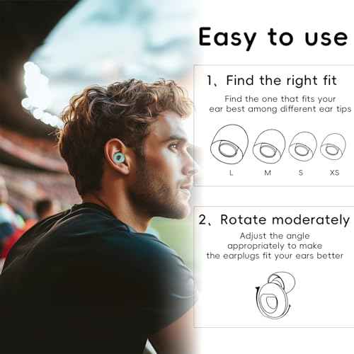 Noise Canceling Earplugs for Sleep and Concentration? New Flexible Earplugs for Better Attenuation?2 Pair Reusable ?Deal for Side Sleepers &Noise Sensitive Person ? 27dB Noise Cancellation?Light Green