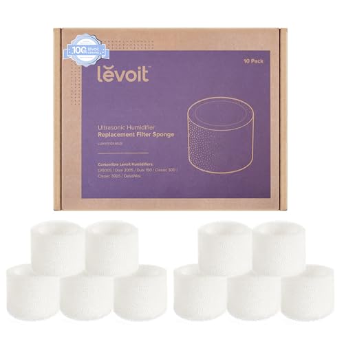 Levoit Top Fill Humidifier Filter Replacement 10-Pack – Genuine LV Filters for Classic160, Dual200S, Dual150, Classic300, OasisMist450S, LV600S, Superior6000S (Top Fill Variant)
