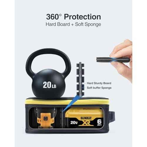 Luxtude Hard Tool Case for DEWALT 20V MAX XR Oscillating Multi-Tool DCS354B/ DCS356B, Portable Storage Cases Carrying Holder Organizer for DEWALT 20V MAX XR Battery & Charger (Case Only)