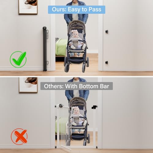 PRObebi Retractable Baby & Pet Gate Black 34" Tall x 54" Wide - No Trip Hazard