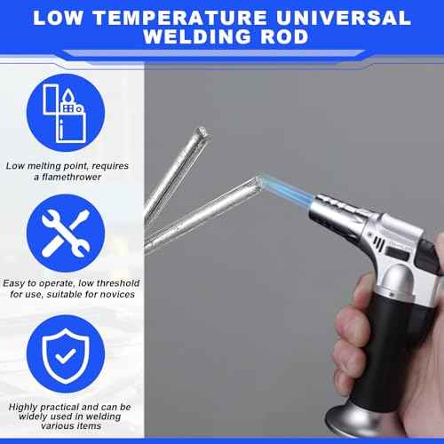 Tandefio 50 Pcs Aluminum Brazing Rods Low Temperature Welding Rods Sticks 716¡Æf-752¡Æf, 1/16"x13" Aluminum Rod Metal Melt Low Melt Solder Pipe Tools for All Position