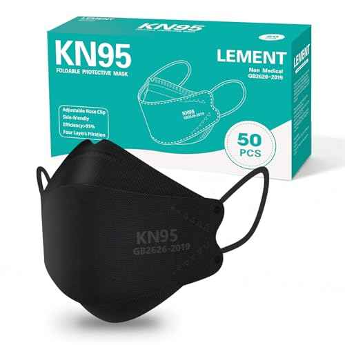 LEMENT KN95 Face Masks,50 Pack Breathable Cup Dust Disposable Masks For Adult,Teenager