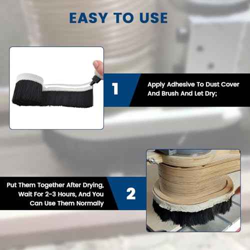 CNC Vacuum Brush, 1m x 70mm Nylon Dust Shoe Brush, Vacuum Cleaner Engraving Machine Dust Cover for CNC Router, Spindle Motor Milling Machine (Black)