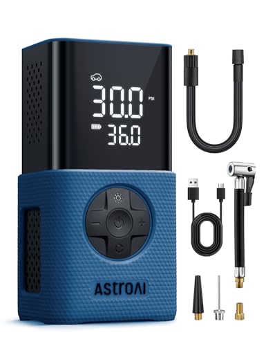 AstroAI L7S Portable Cordless Tire Inflator with Digital Pressure Gauge - Blue, 150 PSI