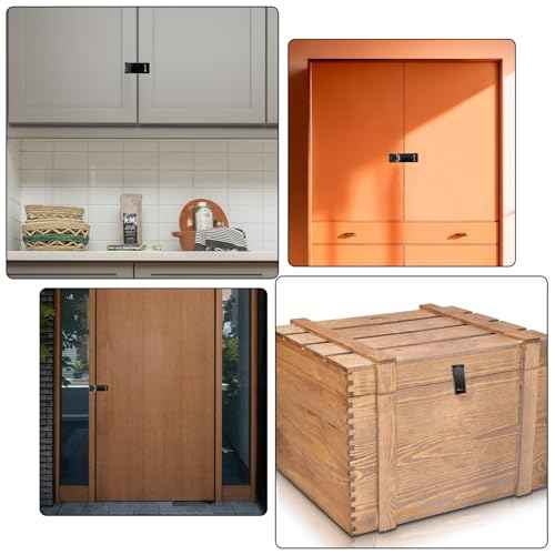 Lock Hasp Latch, 4 Pack 3inch Black Padlock Hasp Safety Packlock Clasp Door Slide Latch Lock Gate Locks hasps for Home Yard Garden Wooden Fence Cabinet