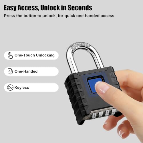 Diyife Heavy Duty Outdoor Weatherproof Padlock - Black, 3.33 Inch