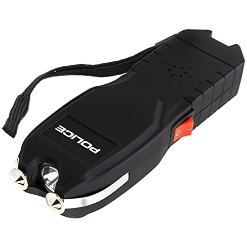 POLICE Stun Gun for Self Defense 2101 ? High Voltage Rechargeable with LED Flashlight & Siren Alarm ? Compact & Heavy Duty ? Personal Security for Women & Men ? Black
