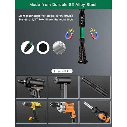 Drill Screwdriver Bit Set, 10 PCS S2 Steel Drill Bit Set, Magnetic Tips for Impact Driver with PH, PZ & Star Head Tips, 1/4" Hex Shank for Power Tools, Home Projects & DIY