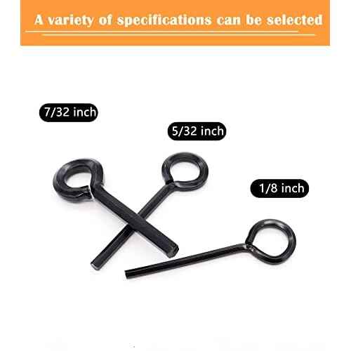 10pcs Black 5/32 inch Standard Hex Dogging Key with Full Loop, Metal Allen Wrench Door Key for Push Bar Panic Exit Device