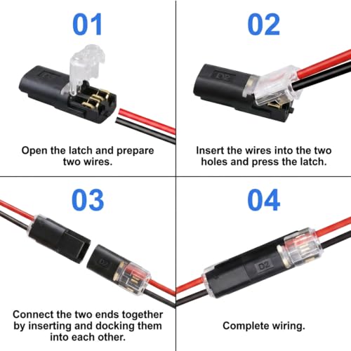 30PCS Low Voltage Wire Connectors with Locking Buckle for LED Light Strips, DIY Repair