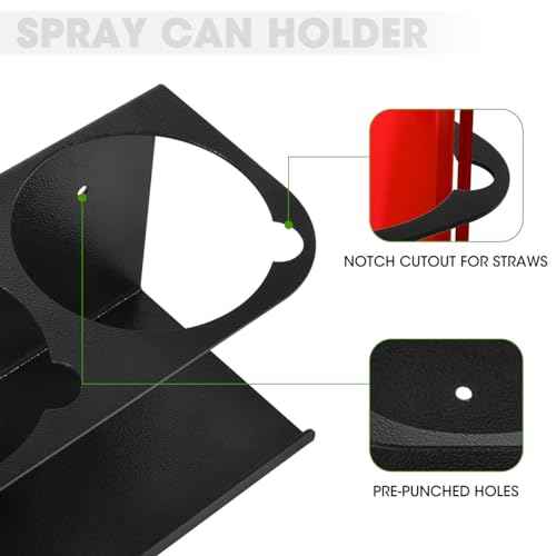 Touri 2 Pack Spray Can Holder for Garage and Workspace, Wall-Mounted Steel Aerosol Can Holder (10 Cans)