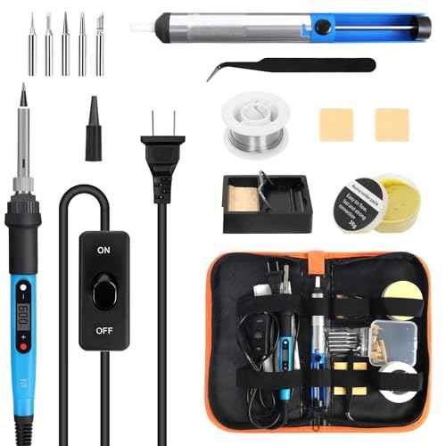 Kodilin 80W Soldering Iron Kit Digital Jewelry Soldering Kit for Electronics Adjustable Temperature Soldering Gun Kit, Micro Soldering Pen