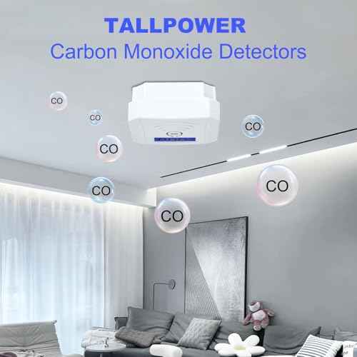 TALLPOWER Carbon Monoxide Detector,CO Gas Monitor Alarm,CO Sensor with LCD Digital Display and Sound Warning,CO Alarm with Sensitive CO Sensor,Battery Powered,for Home,Bedroom,Warehouse (1 Pack)