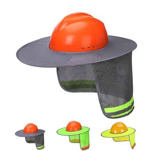 UNCO- Hard Hat Sun Shield, Grey, Full & Standard Brim Mesh Sunshade High Visibility Reflective, Hard Hat Sun Shade, Hard Hat Accessories, Hard Hat Visor, Hard Hat Shade, Hard Hat Neck Shade