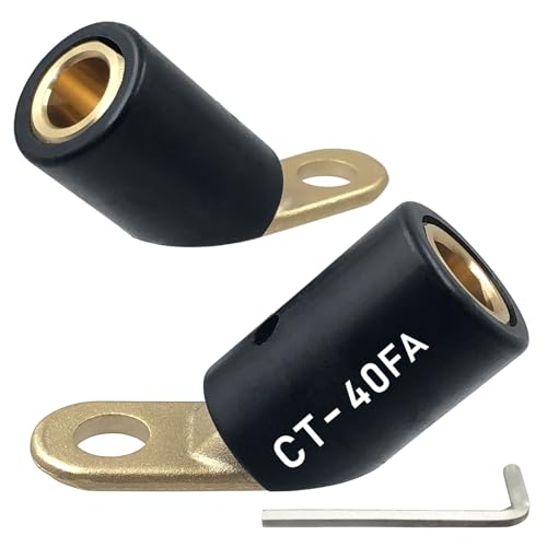 2PCS CT-40FA Welding Terminal Connector, Welding Lug Connector Adapter, for Lenco Style LC-40 LC-40HD Male Leads Connectors, 17/32" Stud Hole, Angle 45¡Æ, 08030