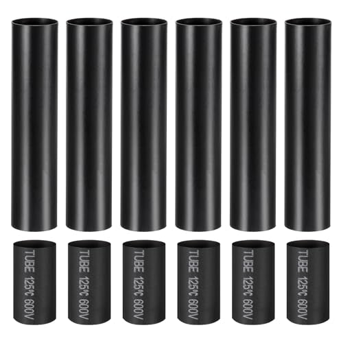 PATIKIL 4-Inch Black Candle Cover Sleeves Pack of 6 for E12 Chandeliers