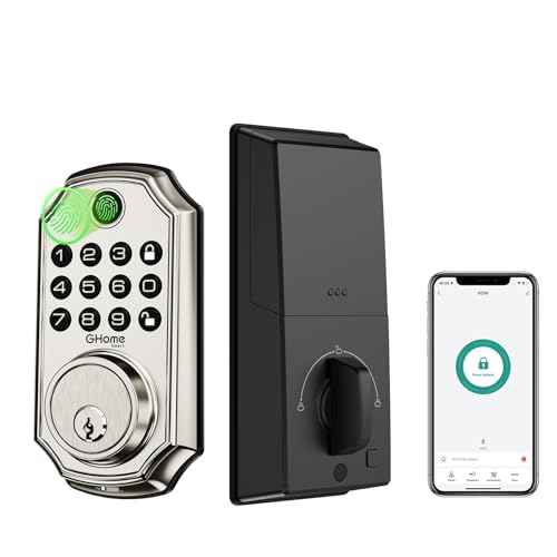 GHome Smart Door Lock KD30, Fingerprint Smart Deadbolt for Front Door, 5 in 1 Keyless Entry Door Lock, App Control, Auto Lock, 0.3s Unlock, Easy Install, for Home/Apartment/Office