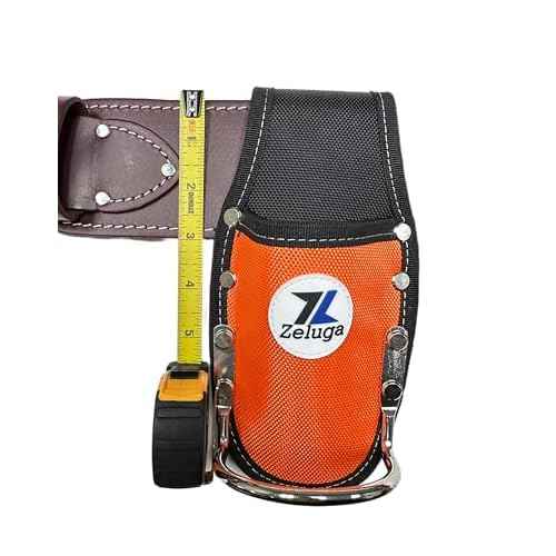 ZL231 Utility Plier Holster and Rust-Resistant Steel Loop Hammer Holder, Fits 3in Tool Belts, Nylon Tool Holder Orange/Black