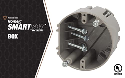 Southwire Electrical Box for Ceiling Fan & Light Fixture - Adjustable Support, Gray - Ceiling / Fan & Fixture
