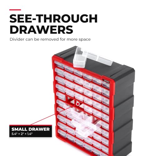 INTERTOOL 60-Drawer Parts Organizer 19x15x6 in Wall/Desktop Storage Cabinet BX08-4016