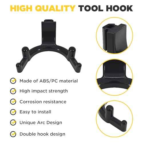 Tool Hook for Lifetime Shed Accessories: 12 Pcs ABS Storage Shed Hooks for Electric Hand Gardening Tools - Does Not Work on Horizontal Siding Sheds - Black