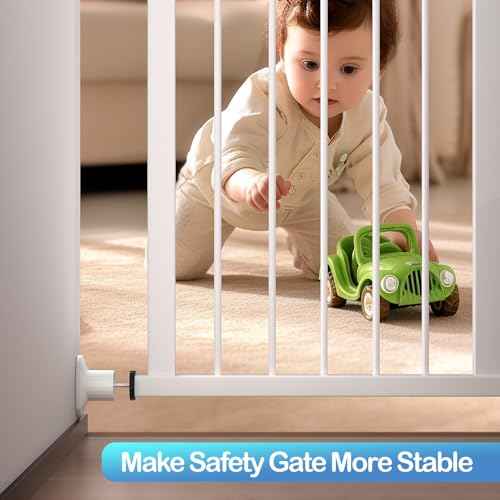 ICERO Baby Gate Extender Wall Protector (4 Pack) Pressure Mounted Gates Extension Kit Extends 1.1-3.5 inches Child Safety Gates and Protect Walls & Doorways from Pet & Dog Gates,Work on Stairs,White