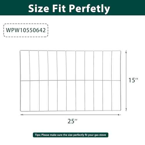 W10550642 Oven Rack Stove Replacement Parts for Whirlpool Oven Rack 304 Stainless Steel WFG320M0MS Rack-Flat Amana WFG320M0BS3 Gas Stove Wire Rack WFG505M0BS3 WPW10550642 Rack-Oven 1 Pcs