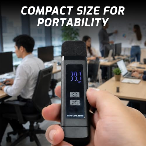 DANOPLUS Portable Decibel Meter 30-130dB Digital Sound Level with USB Rechargeable