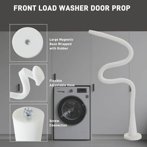 PinkCross 43mm Front Load Washer Door Prop – Magnetic Silicone Door Stopper (White)