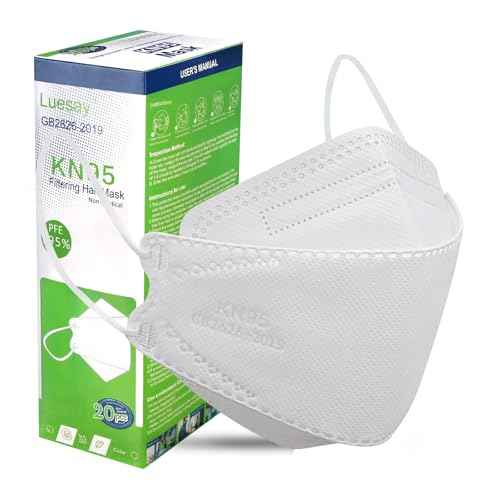 kn95 Face Masks 20 Pack, Breathable Comfortable and Disposable KN95 Mask, White